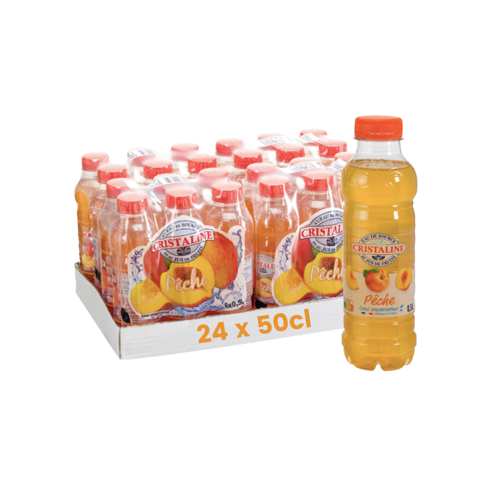 CRISTALINE Jus De Fruit Pêche - Pack 24x50cl