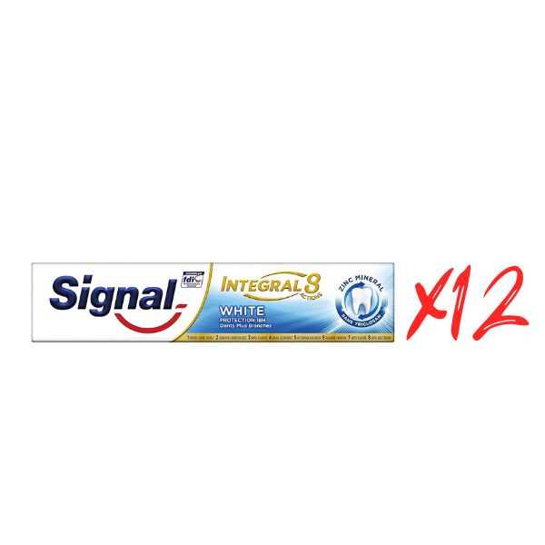 SIGNAL - Dentifrice Protection Caries Integral 8 75 ml - Lot de 12