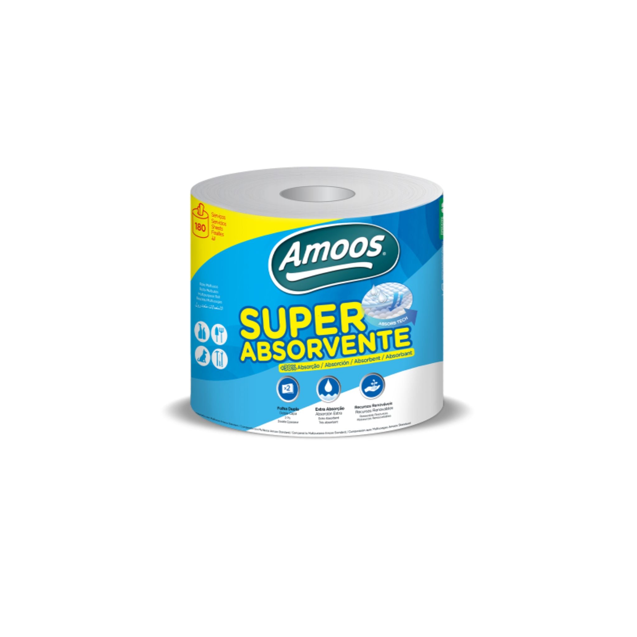 AMOOS - Essuie Tout Super - 180 feuilles - Lot de 6