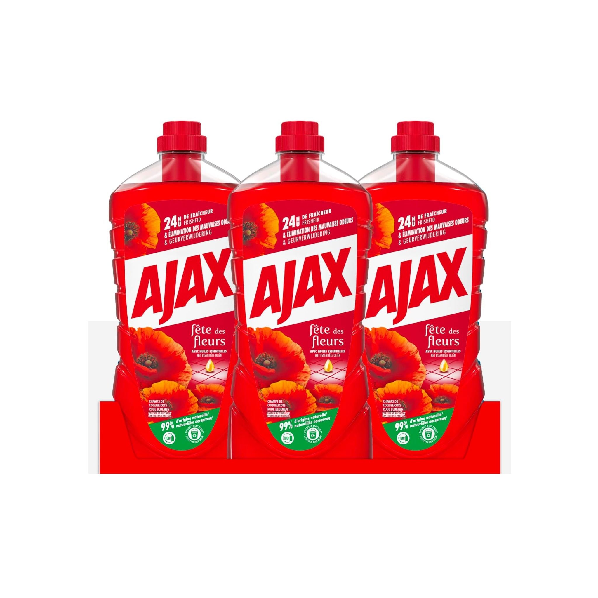 AJAX - Nettoyant Saveur Champs de Coquelicot 1.25L - Lot de 6