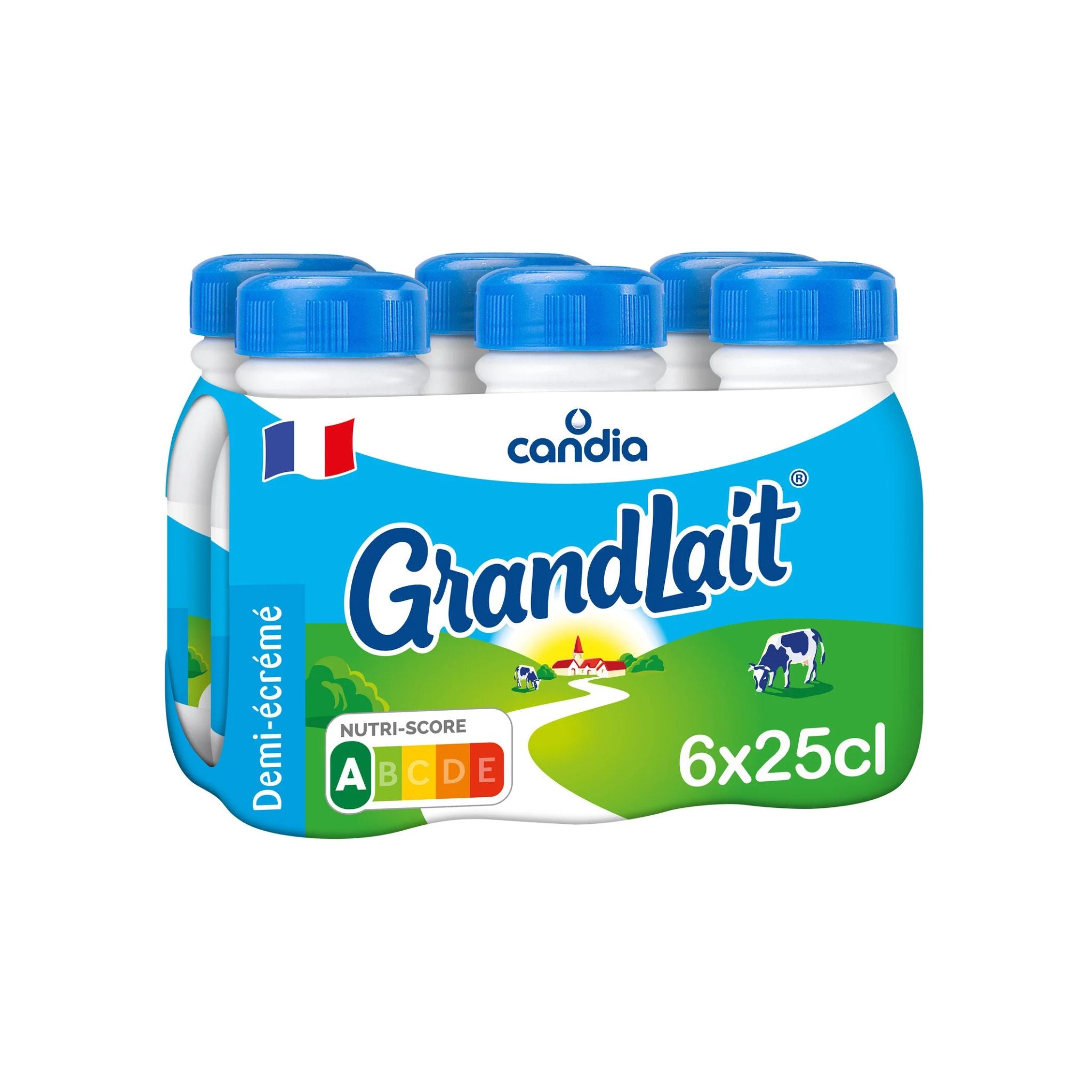 CANDIA - Lait Demi-Écrémé Grandlait Pack 6x25cl