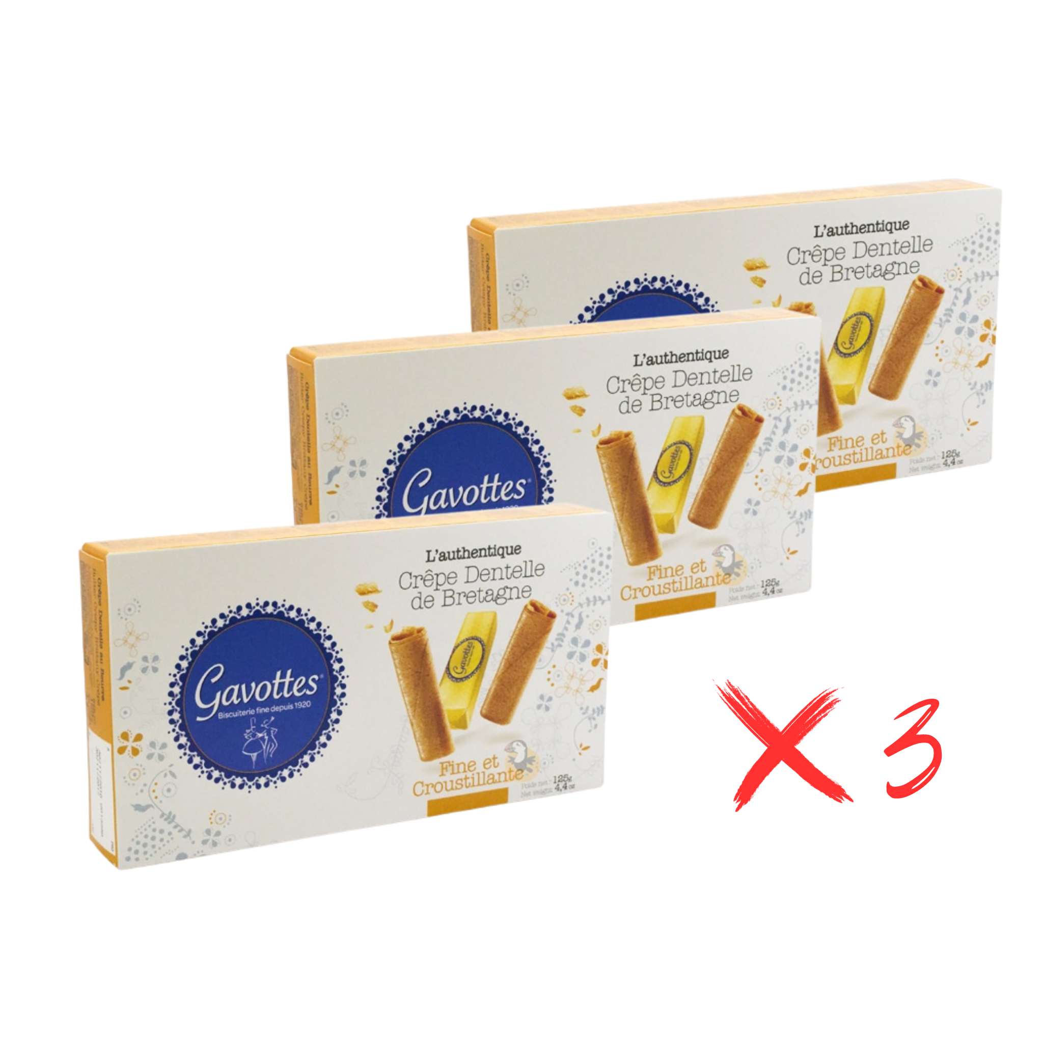 GAVOTTES - Crêpes Dentelles (LOT DE 3x125g)