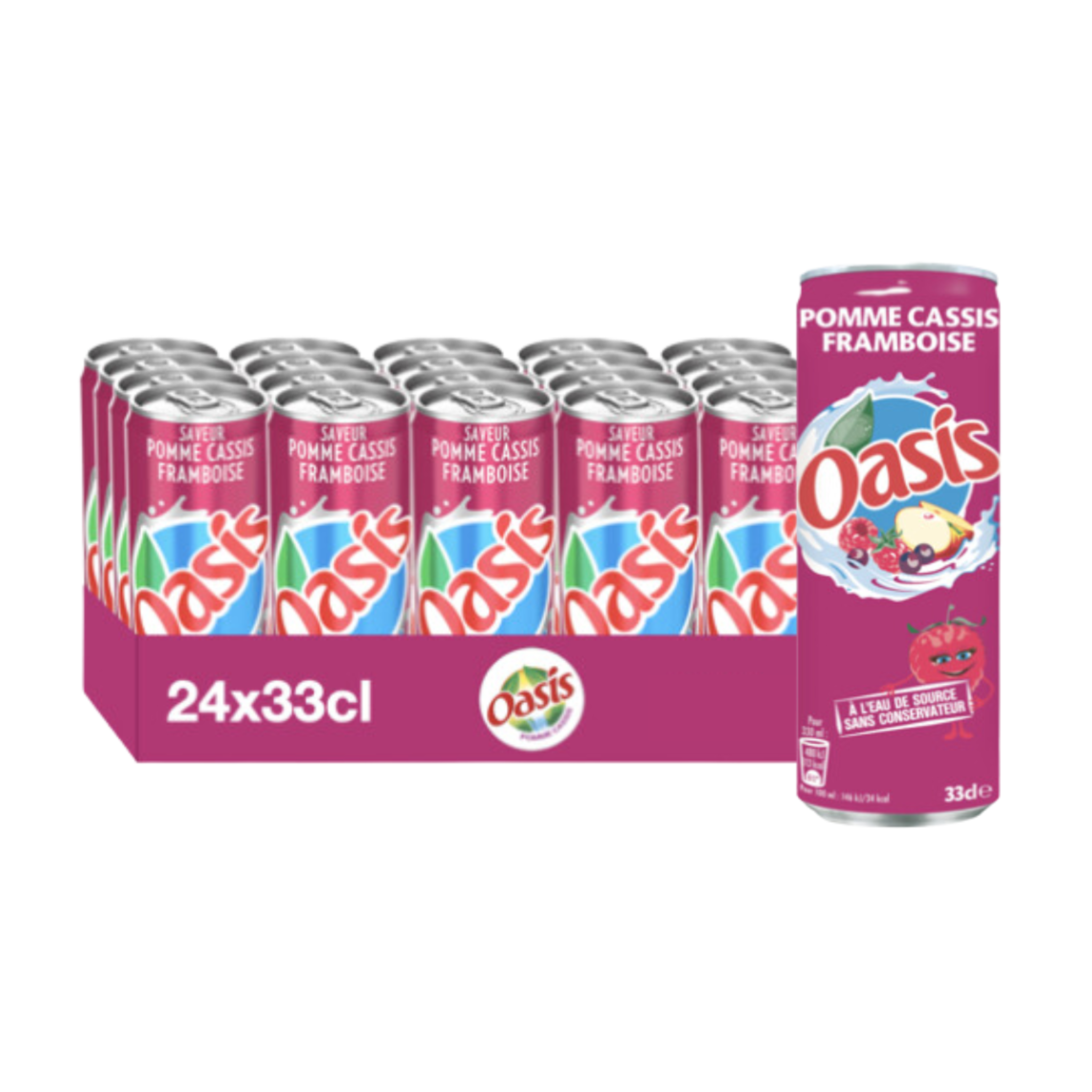 OASIS - Pomme Cassis Framboises - Pack 24x33cl