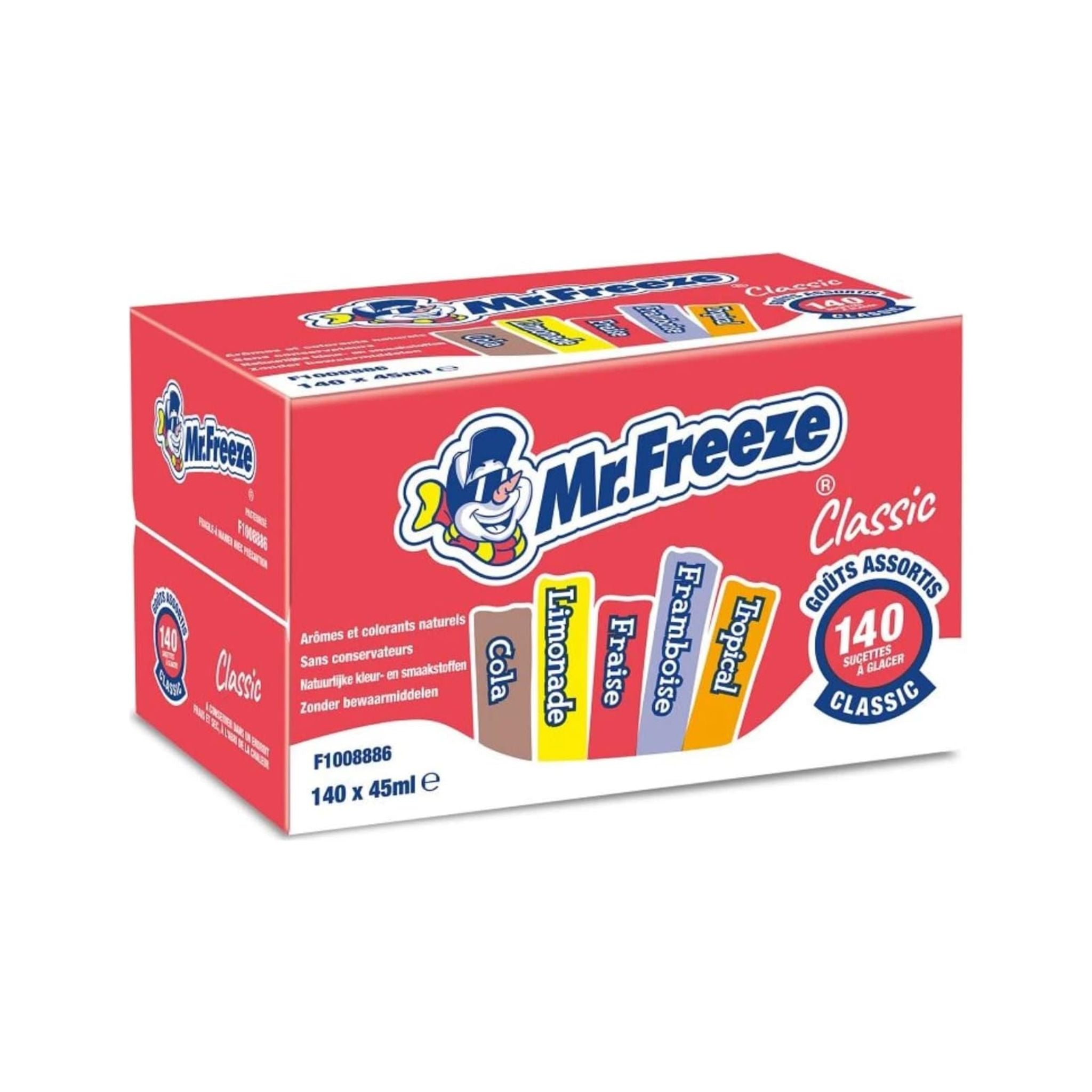 MISTER FREEZE Classic goûts assortis - 140 x 45 ml